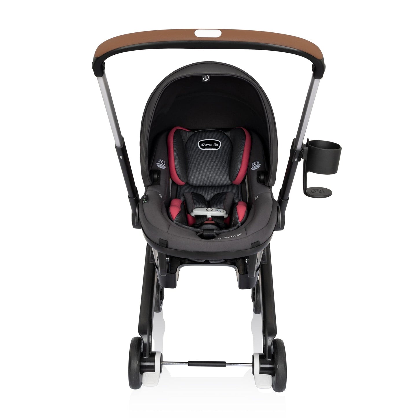 Evenflo Shyft DualRide Infant Car Seat Stroller Combo with Carryall Storage - Sylva Pink - CS150112474