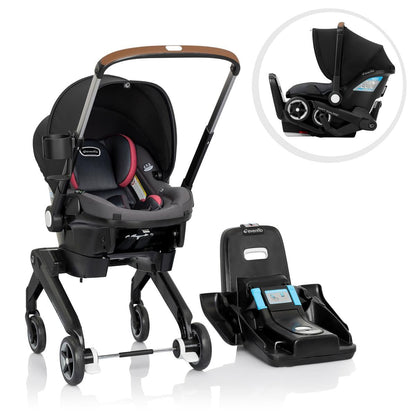 Evenflo Shyft DualRide Infant Car Seat Stroller Combo with Carryall Storage - Sylva Pink - CS150112474