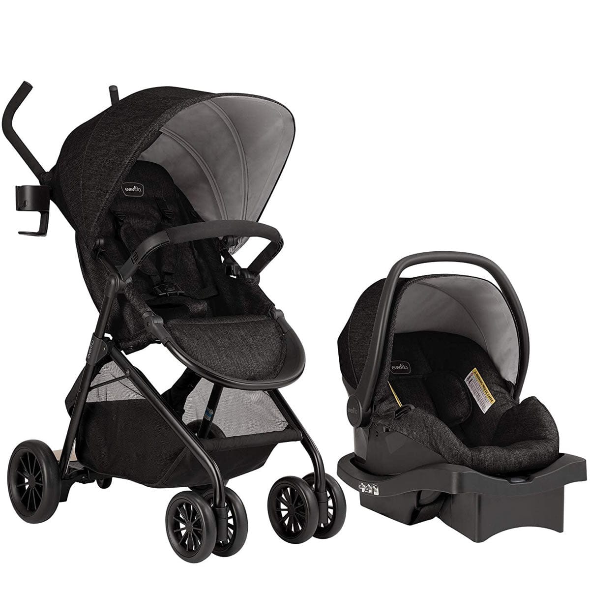 Evenflo Sibby Travel System with LiteMax 35 Infant Car Seat - Charcoal