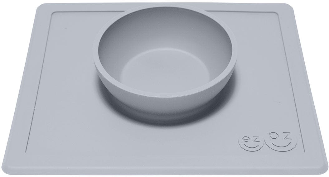 EZPZ Happy Mat Placemat & Bowl - Pewter - PKHBP003