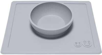 EZPZ Happy Mat Placemat & Bowl - Pewter - PKHBP003
