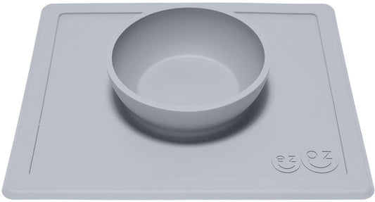 EZPZ Happy Mat Placemat & Bowl - Pewter - PKHBP003