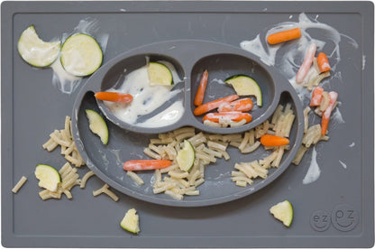 EZPZ Happy Mat Placemat & Plate - Gray - EZPZ-5108