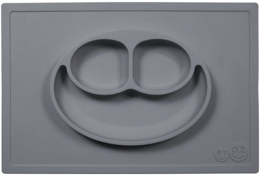EZPZ Happy Mat Placemat & Plate - Gray - EZPZ-5108