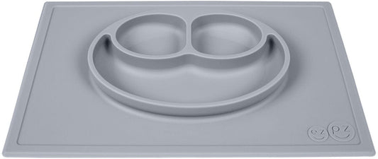 EZPZ Happy Mat Placemat & Plate - Pewter - PKHMP003