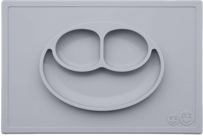 EZPZ Happy Mat Placemat & Plate - Pewter - PKHMP003