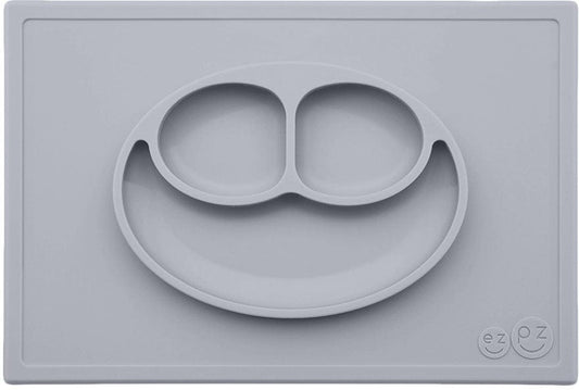EZPZ Happy Mat Placemat & Plate - Pewter - PKHMP003