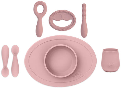 EZPZ Infant Bundle - First Foods Set + Oral Development Tools - Blush - PKFFB005-PCDTS001