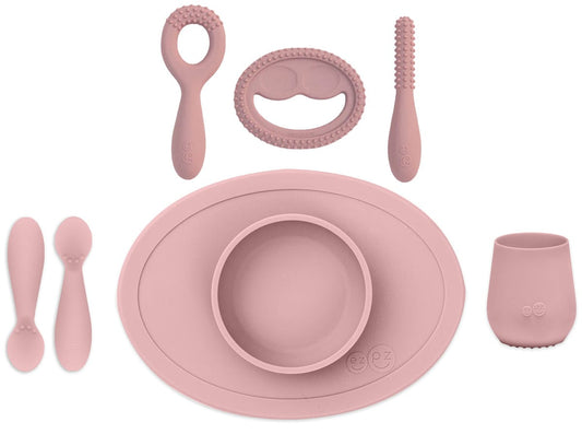 EZPZ Infant Bundle - First Foods Set + Oral Development Tools - Blush - PKFFB005-PCDTS001