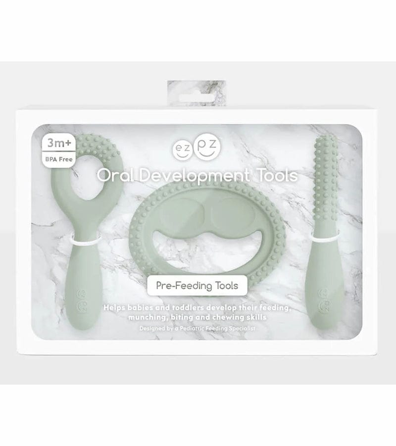 EZPZ Infant Bundle - First Foods Set + Oral Development Tools - Sage - PKFFS001-PCDTB005