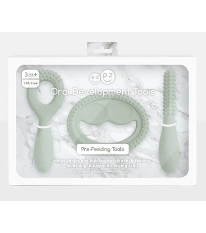 EZPZ Infant Bundle - First Foods Set + Oral Development Tools - Sage - PKFFS001-PCDTB005