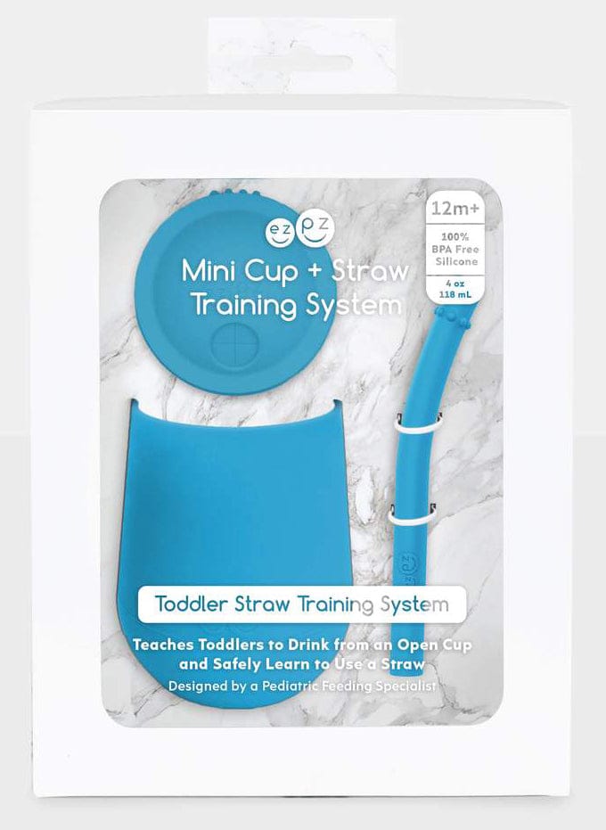 EZPZ Mini Cup Training Cup + Straw Training System - Blue
