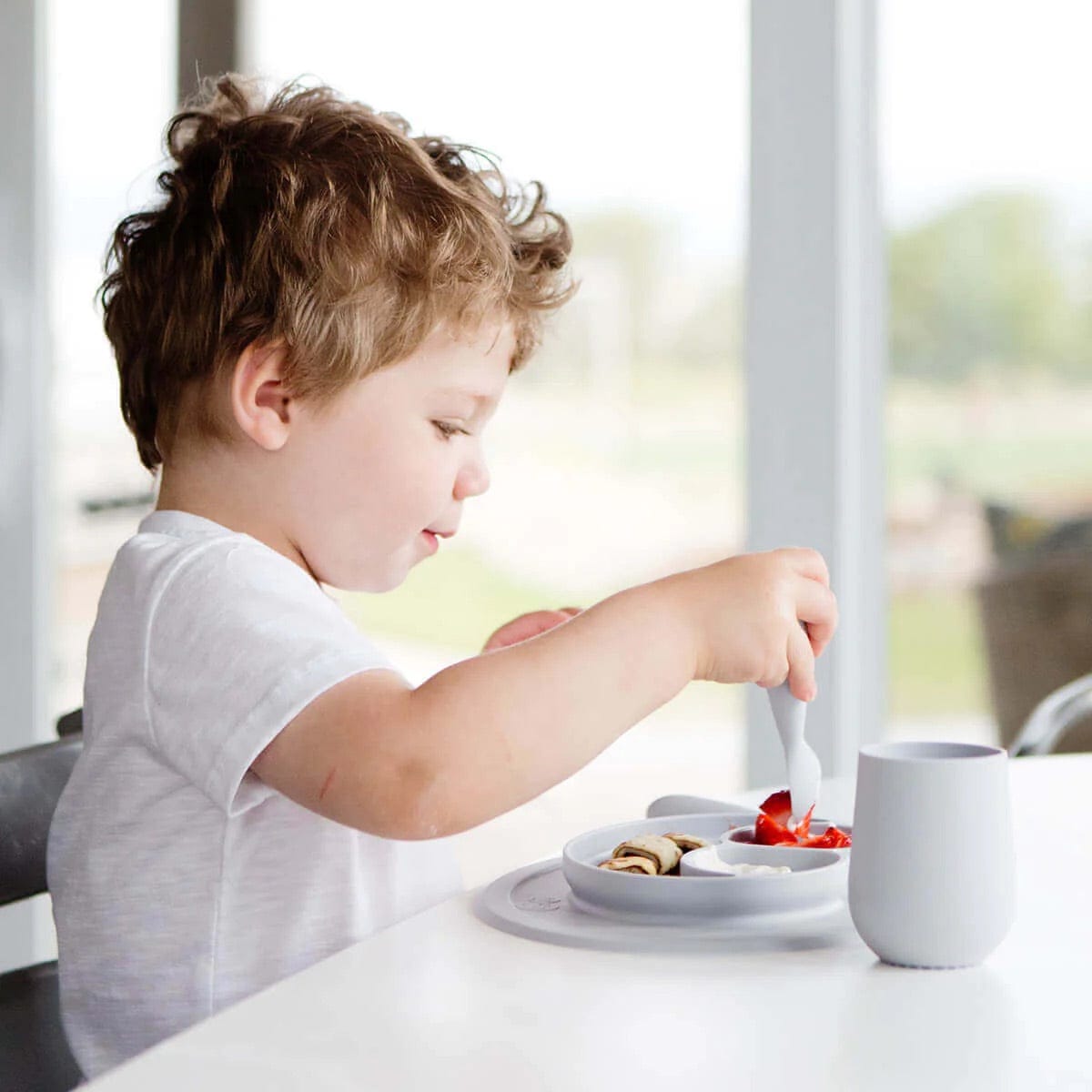 EZPZ Mini Feeding Set - Pewter - PKMFP003