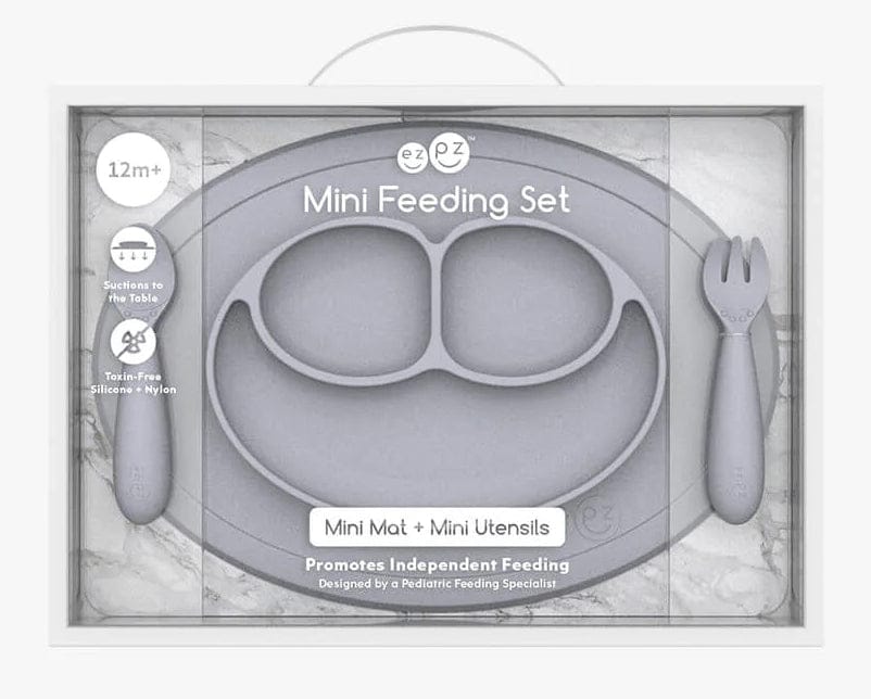 EZPZ Mini Feeding Set - Pewter - PKMFP003