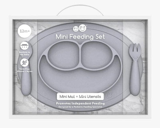 EZPZ Mini Feeding Set - Pewter - PKMFP003