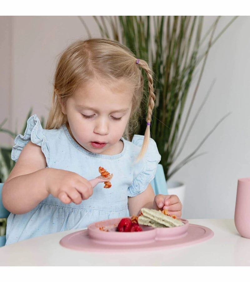 EZPZ Toddler Bundle - Mini Feeding Set + Mini Cup and Straw Training System - Blush - PKMFB005-PCSTB005