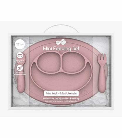 EZPZ Toddler Bundle - Mini Feeding Set + Mini Cup and Straw Training System - Blush - PKMFB005-PCSTB005