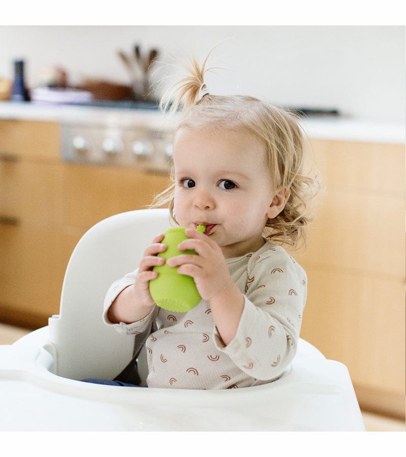 EZPZ Toddler Bundle - Mini Feeding Set + Mini Cup and Straw Training System - Lime - PCMFG001-PCSTG001