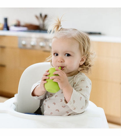 EZPZ Toddler Bundle - Mini Feeding Set + Mini Cup and Straw Training System - Lime - PCMFG001-PCSTG001