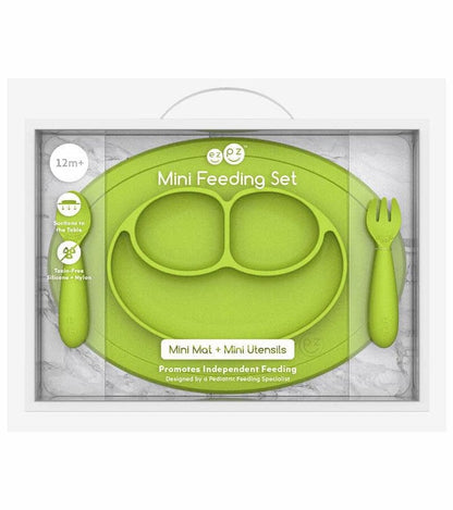 EZPZ Toddler Bundle - Mini Feeding Set + Mini Cup and Straw Training System - Lime - PCMFG001-PCSTG001