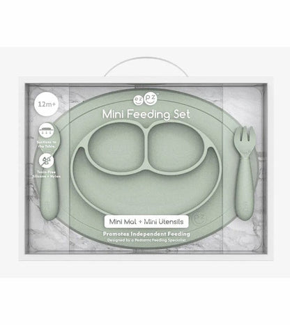 EZPZ Toddler Bundle - Mini Feeding Set + Mini Cup and Straw Training System - Sage - PKMFS001-PCSTS001