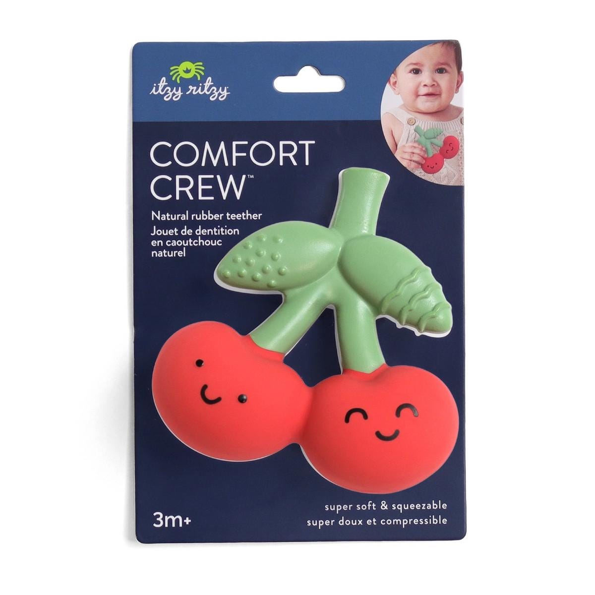 Itzy Ritzy Comfort Crew Natural Rubber Teether - Cherries - 604451948
