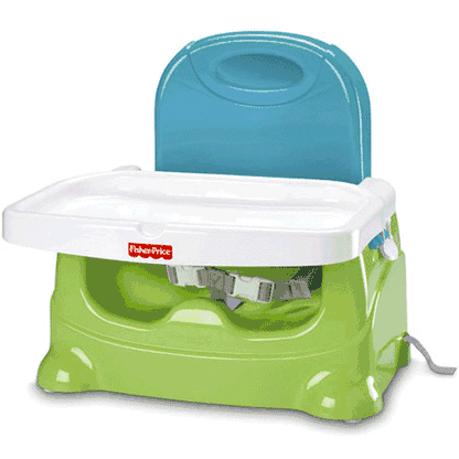 Fisher-Price Healthy Care Portable Booster Chair in Green/Blue - V8638