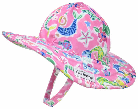 Flap Happy UPF50+ Summer Splash Swim Hat, Small (3-6m) - Mystic Mermaids - SUSE-MYSM-S