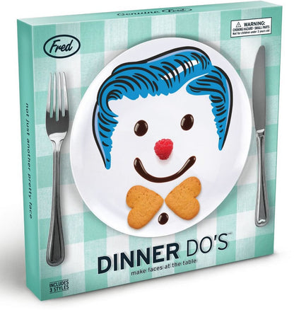 Fred & Friends Boy's Hairstyle Dinner Plates, Set of 3 - DDOB