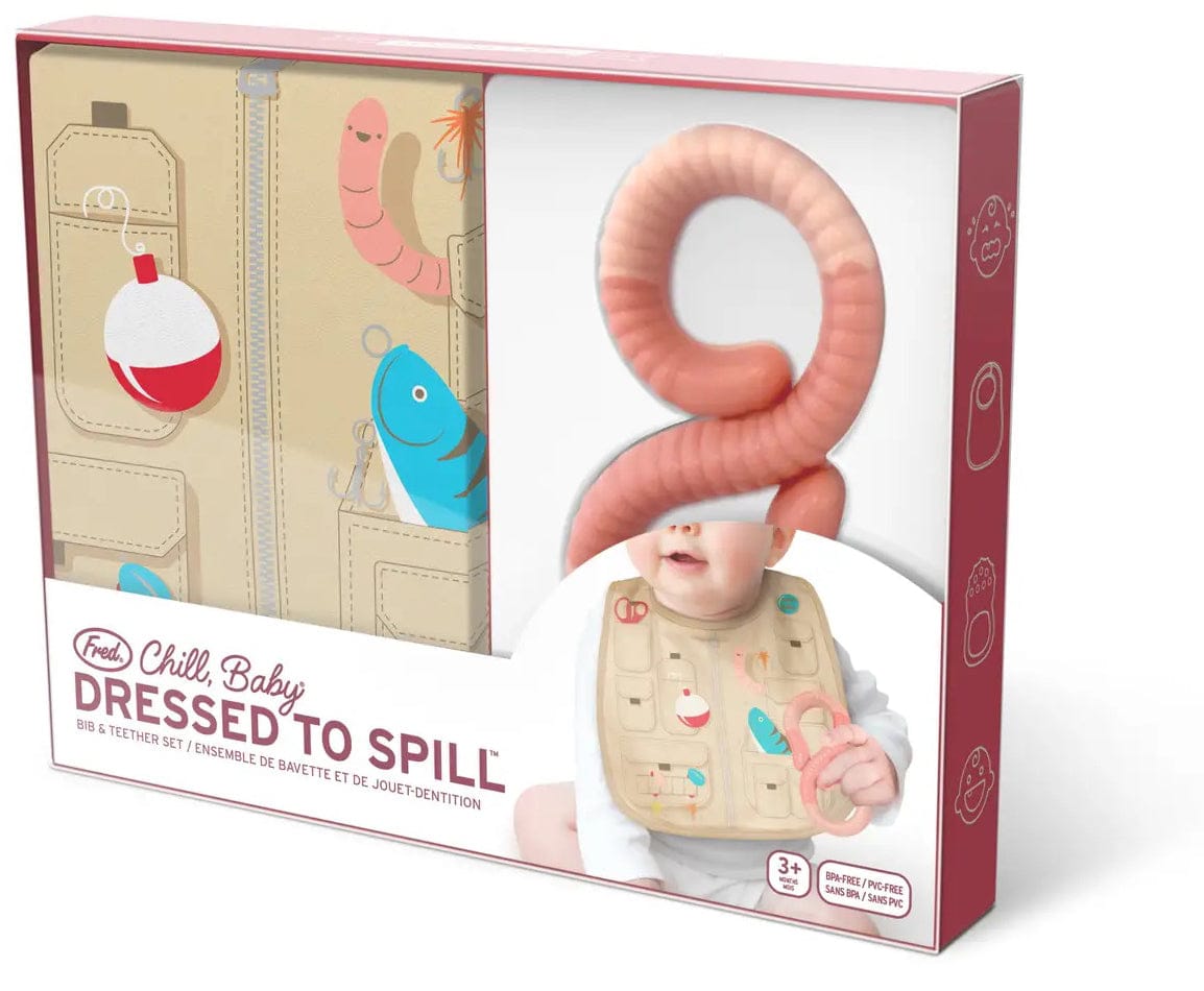 Fred & Friends Chill Baby Dressed To Spill Bib & Teether Set - Fisherman - 5247180