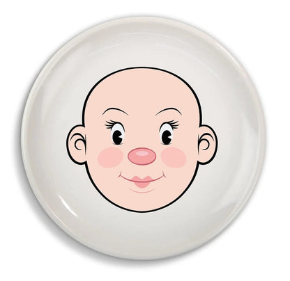 Fred & Friends Food Face Plate - Ms. Food Face - Peach - FFACEG