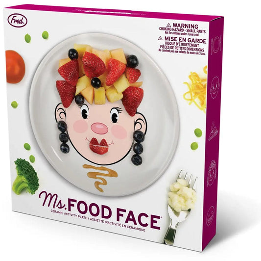 Fred & Friends Food Face Plate - Ms. Food Face - Peach - FFACEG