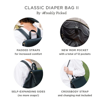 Freshly Picked Classic Diaper Bag II - Stone - DBCLSTONEG-V2