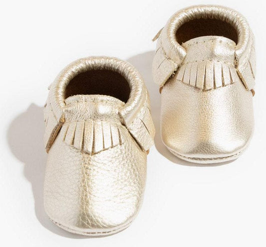Freshly Picked Classic Moccasins, Size 3 - Platinum - SSMOPLATN-3