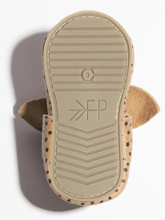 Freshly Picked Knotted Bow Moccasins Mini Sole V2, Size 3 - Almond Speckles - M2KBALMSPK03