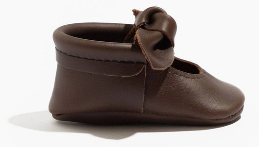 Freshly Picked Knotted Bow Moccasins, Size 2 - Espresso - MOKBSSNESP02