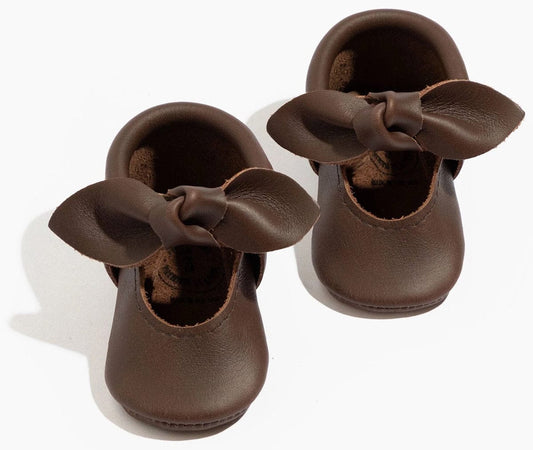 Freshly Picked Knotted Bow Moccasins, Size 2 - Espresso - MOKBSSNESP02