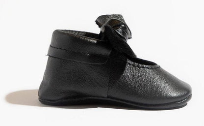 Freshly Picked Knotted Bow Moccasins, Size 3 - Ebony - SSKBEBONYY03