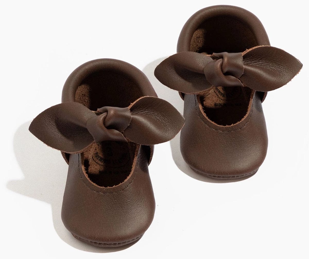 Freshly Picked Knotted Bow Moccasins, Size 3 - Espresso - MOKBSSNESP03