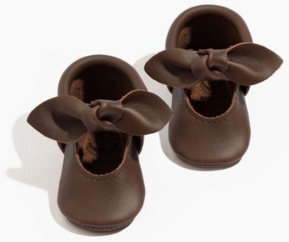 Freshly Picked Knotted Bow Moccasins, Size 3 - Espresso - MOKBSSNESP03