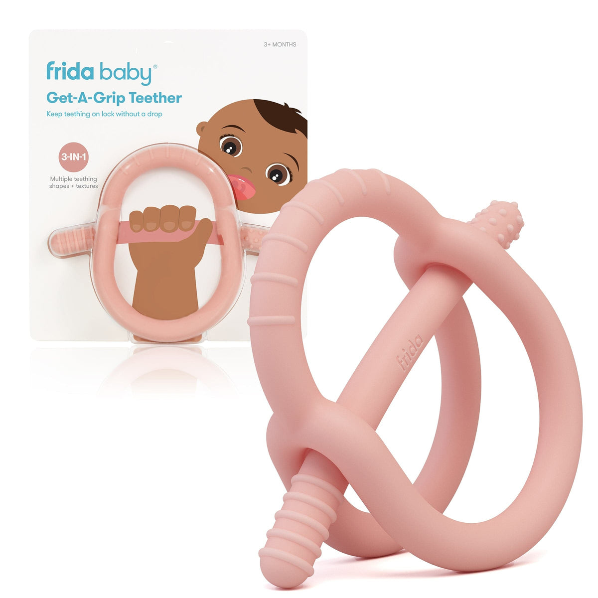 Frida Baby Get-A-Grip Teether - Muted Pink