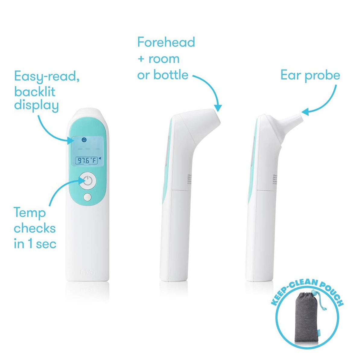 FridaBaby 3-in-1 Ear, Forehead + Touchless Infrared Thermometer - 068-FRIDA