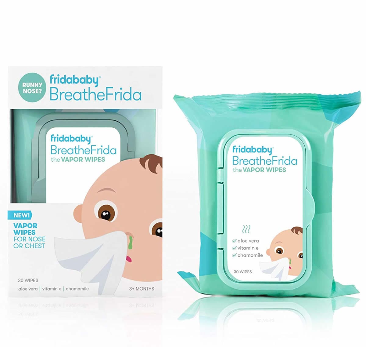 FridaBaby BreatheFrida Nose & Chest Vapor Wipes, 30 Count - 024B