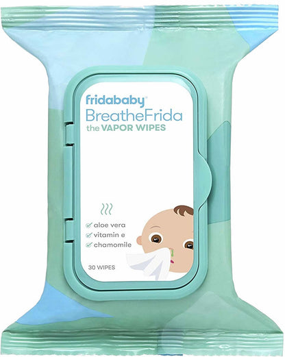 FridaBaby BreatheFrida Nose & Chest Vapor Wipes, 30 Count - 024B