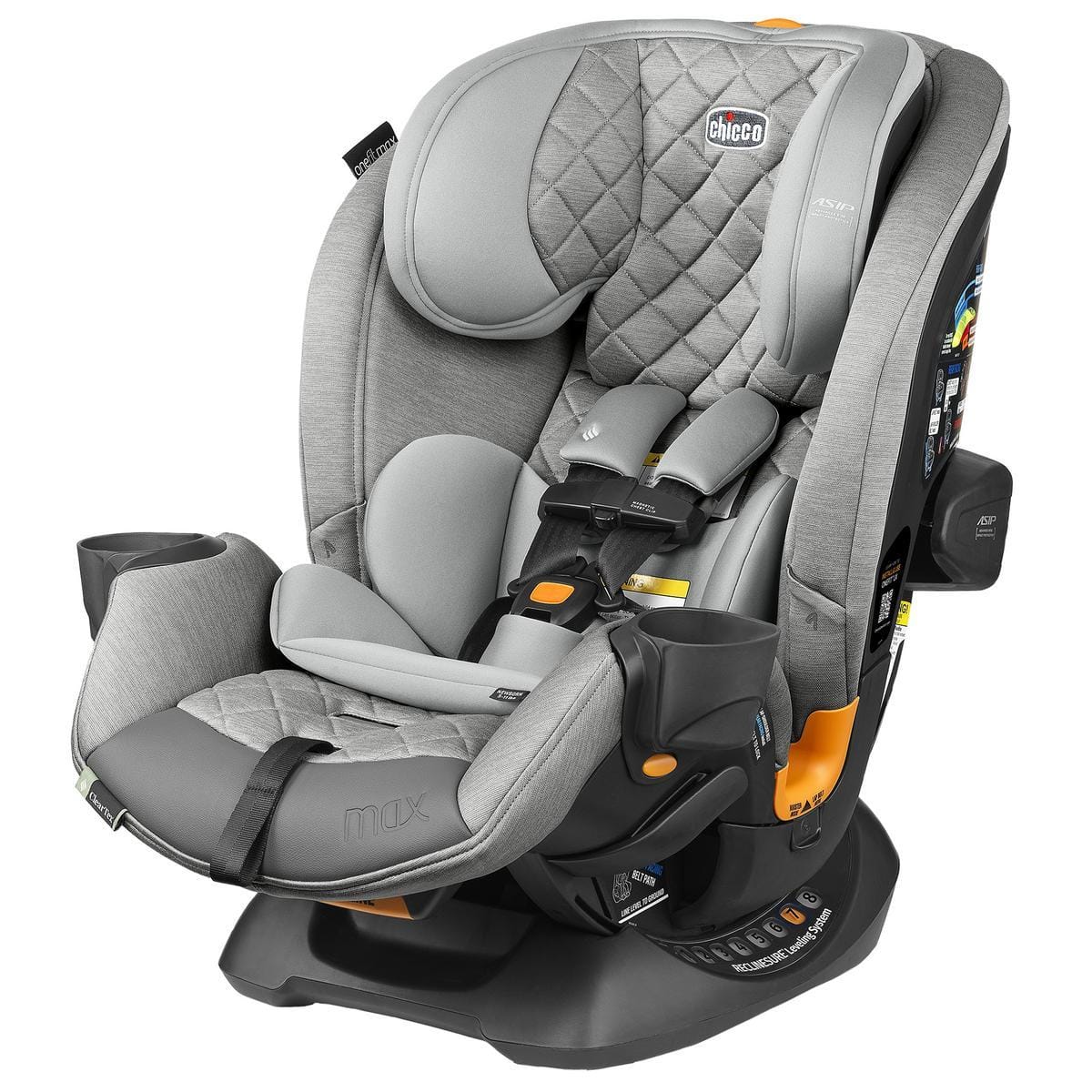 Chicco OPEN BOX OneFit Max ClearTex All-in-One Convertible Car Seat - Ash - 00087009860070-OB