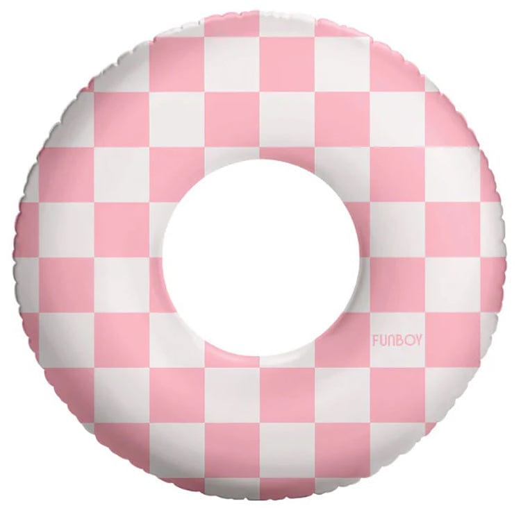 FUNBOY 30" Checkered Kids Tube Float - Pink - TUBE-KIDS-PINK