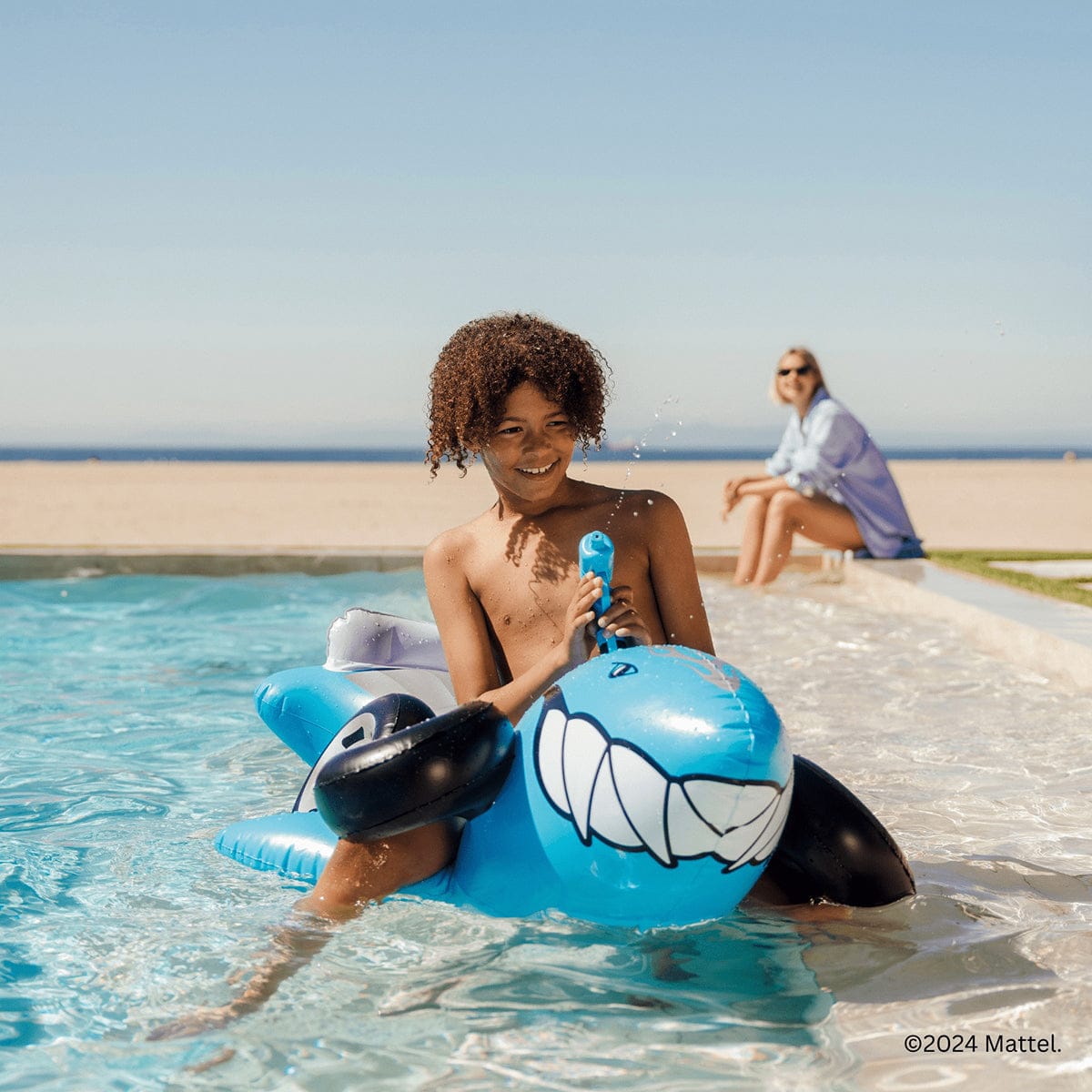 FUNBOY X Hot Wheels Kids Sharkruiser Pool Float w/ Water Squirter - HW-SHRK-CRUISR