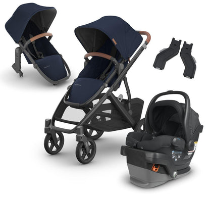 UPPAbaby VISTA V3 Double Stroller with V2+ Rumbleseat + MESA V2 Travel System Bundle - Noa / Jake - DBLTRVL-MESAV2-0303-VSO-NA-NOA