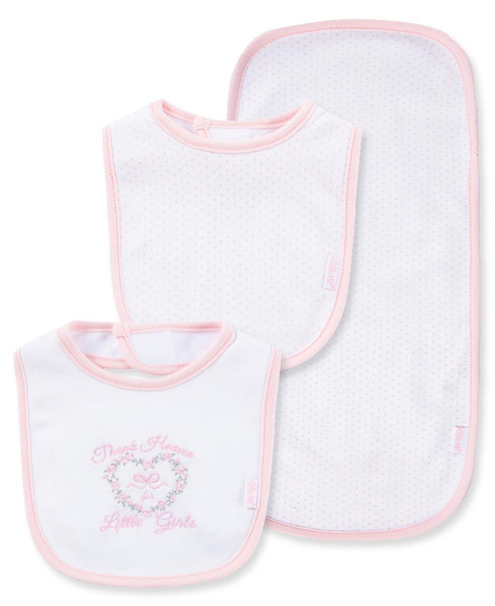 Little Me Thank Heaven For Little Girls Bib & Burp Set - Pink Multi, One Size