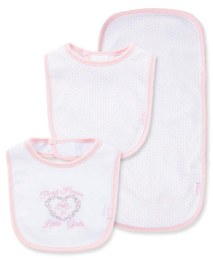 Little Me Thank Heaven For Little Girls Bib & Burp Set - Pink Multi, One Size